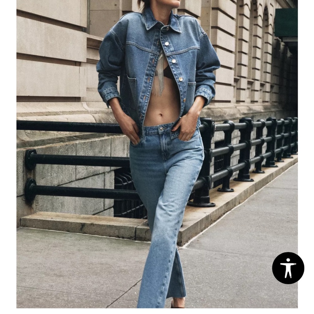Zara Light Blue Straight Leg
